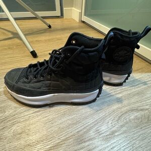 Converse Black High-Top Lugged Boots with White Midsole